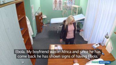 Blonde babe spreads legs & fucks doctor in fake hospital POV - sexu.com - Czech Republic