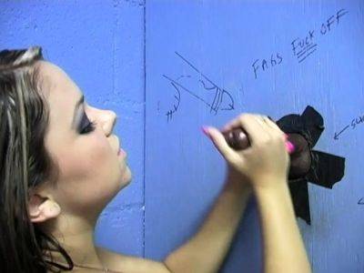 Glory hole babe sprayed with bukkake cum - drtuber.com