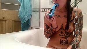 LULA DIAZ - ANAL FUCKING MY DILDO IN THE SHOWER NAUGHTY TATTOOED TEEN CUMS - hdzog.com