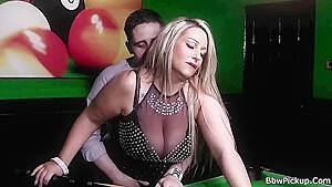 BBWPickup - BBW blonde in nylon done on a pool table - hdzog.com