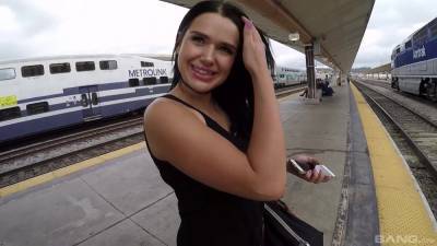 Daring darling Trina Rush meets a stranger and fucks on the train - xbabe.com