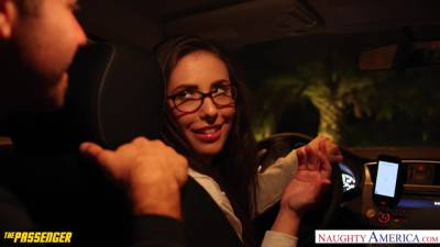 Casey Calvert - Babe in glasses Casey Calvert is fucked hard by one kinky passenger - anysex.com