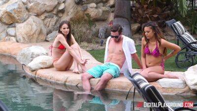 Keiran Lee - Bridgette B - Gorgeous Spanish damsel in high heels screwed by the pool - xtits.com - Spain