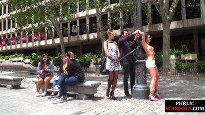 Bdsm Public Babe Humiliated Outdoor By Master And Domin - videohdzog.com